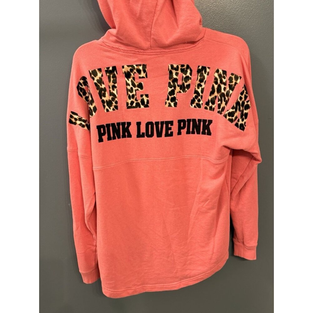 Love Pink VS Oversized Hoodie Neon Pink With Leopard Highlighter‎ Size S